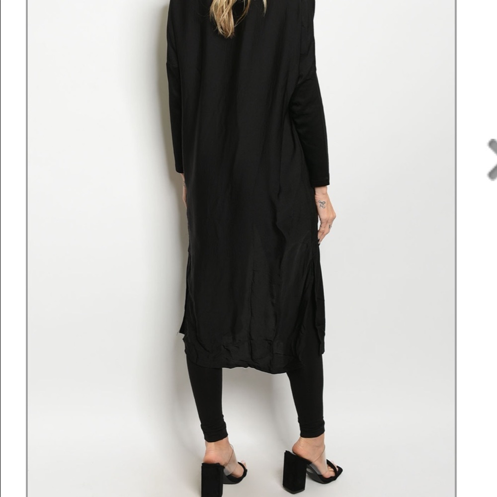 ROLY POLY black midi length cardigan with vents - Picture 3 of 4
